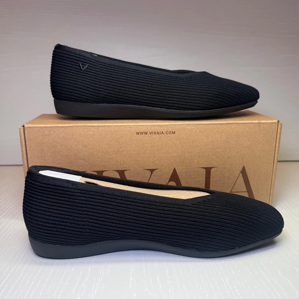 VIVAIA Margot Walker Black‎ Flats | NWT - EU 38 / US 7–7.5 + FREE Cozy Slippers